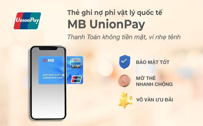 Thẻ ghi nợ phi vật lý quốc tế MB UnionPay – thanh toán không tiền mặt